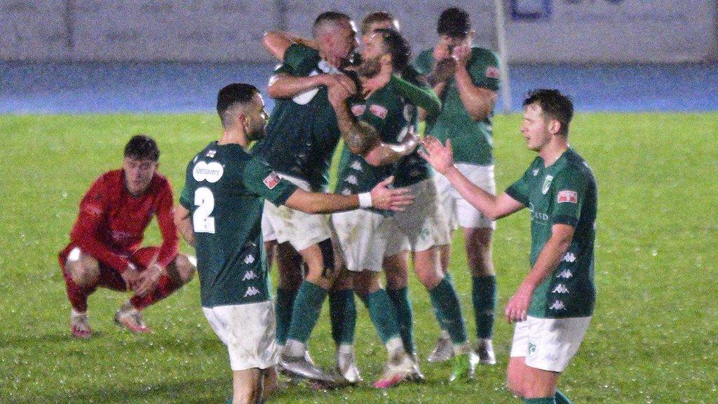 Guernsey FC celebrate