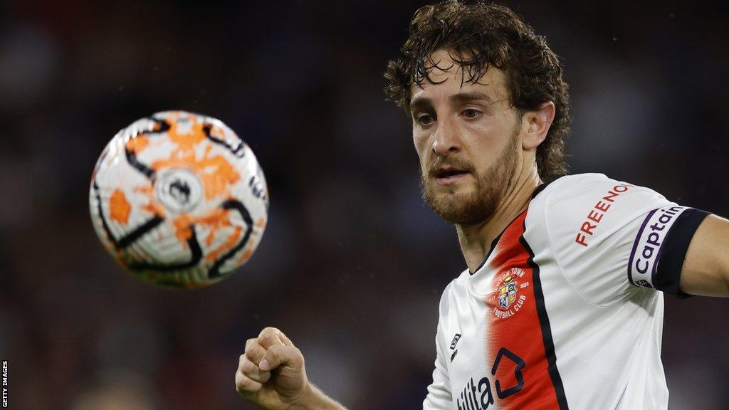 Tom Lockyer keeps his eye on the ball for Luton