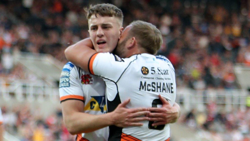 Castleford celebrate a try