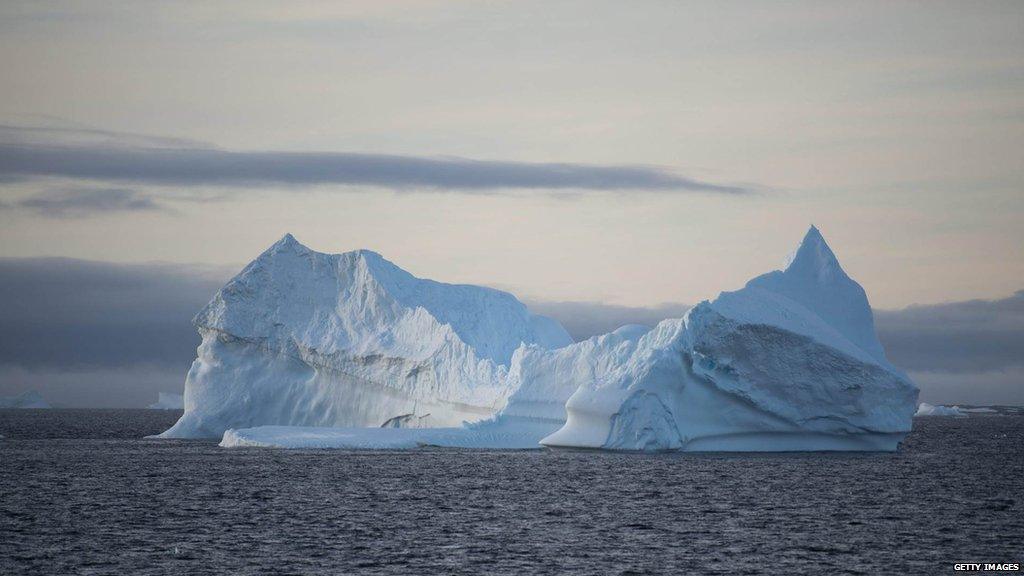 An iceberg is pictured in the western Antarctic peninsula