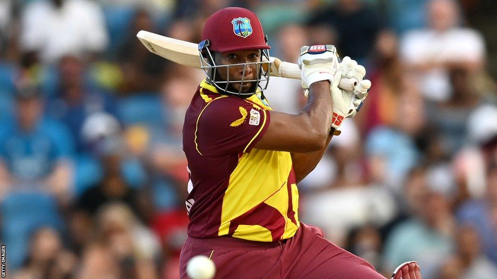 Kieron Pollard batting for West Indies