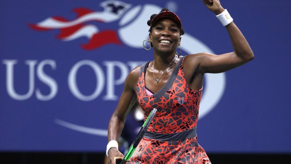 Venus Williams of the United States celebrates