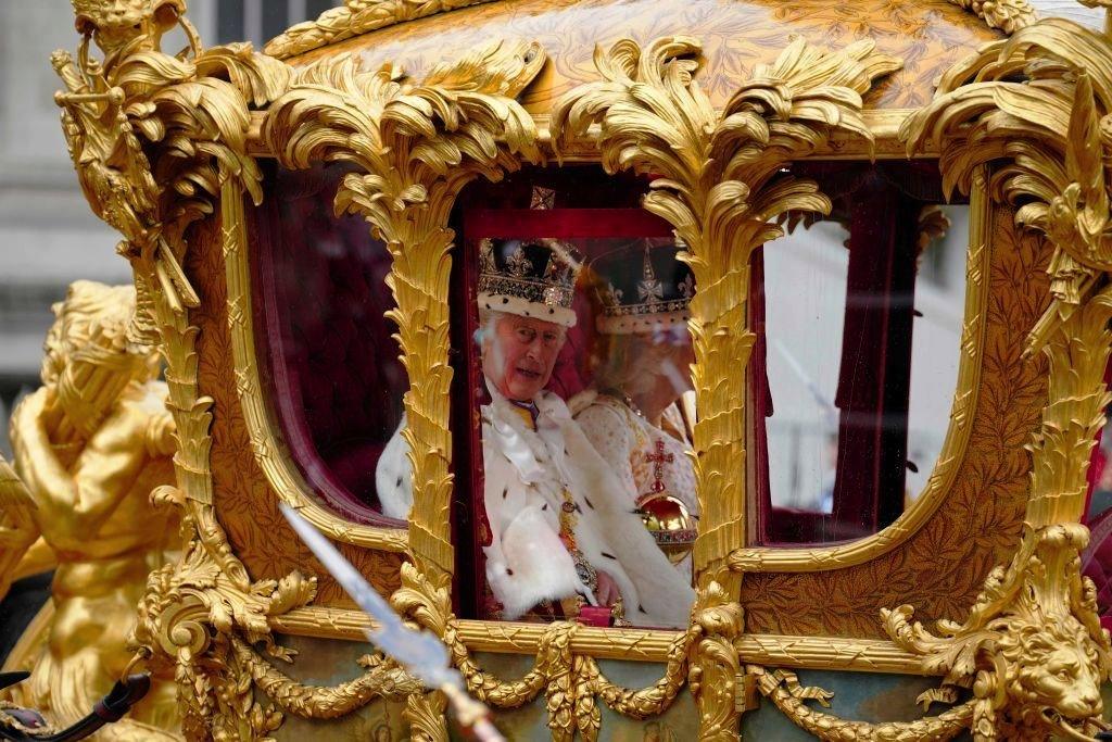 Charles and Camilla in the royal carriage