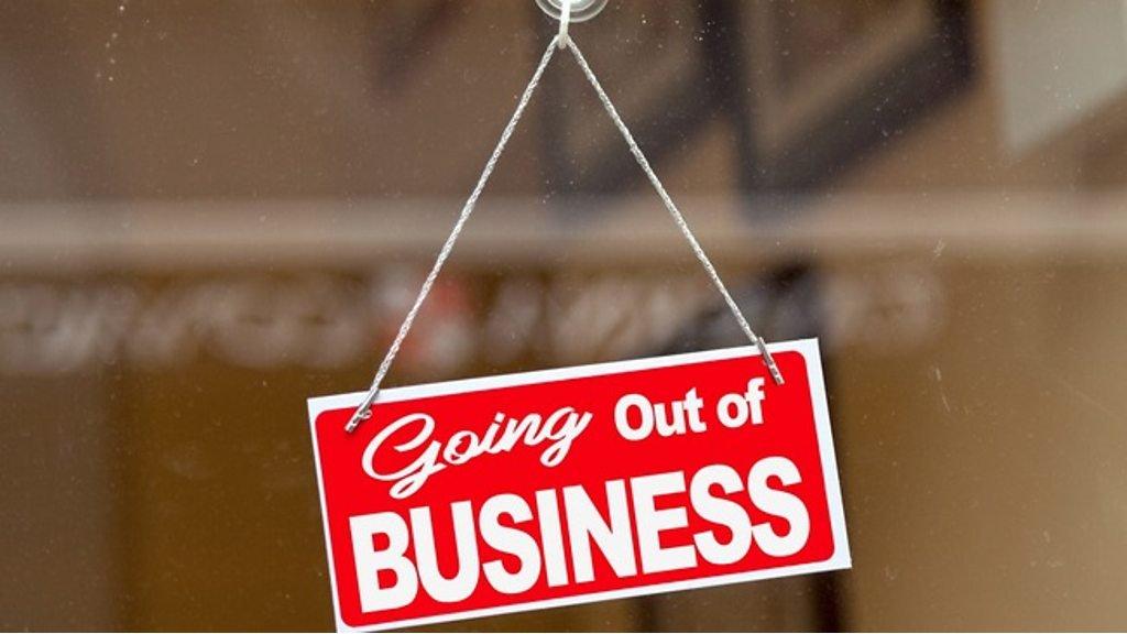 Out of business sign