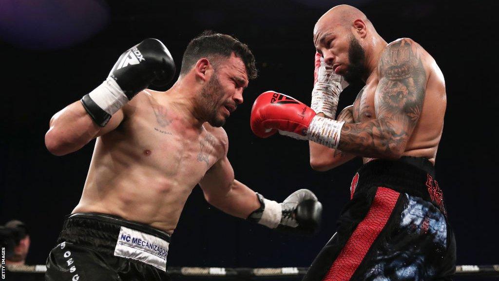 Lyndon Arthur during his fight with Walter Sequeira in Bolton