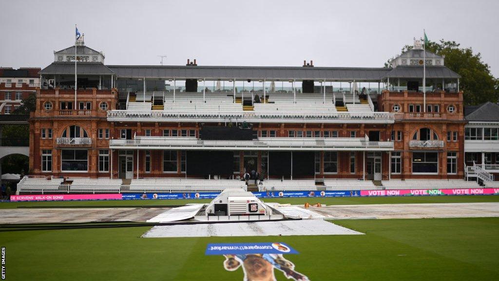 The covers have been in place at Lord's throughout the afternoon