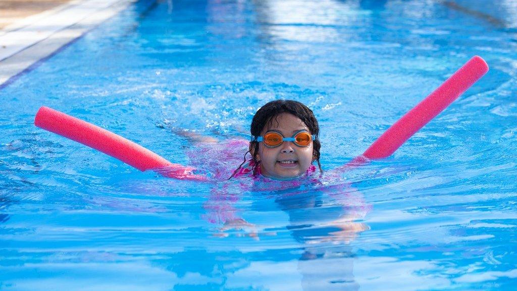 Girl in a swimming pool