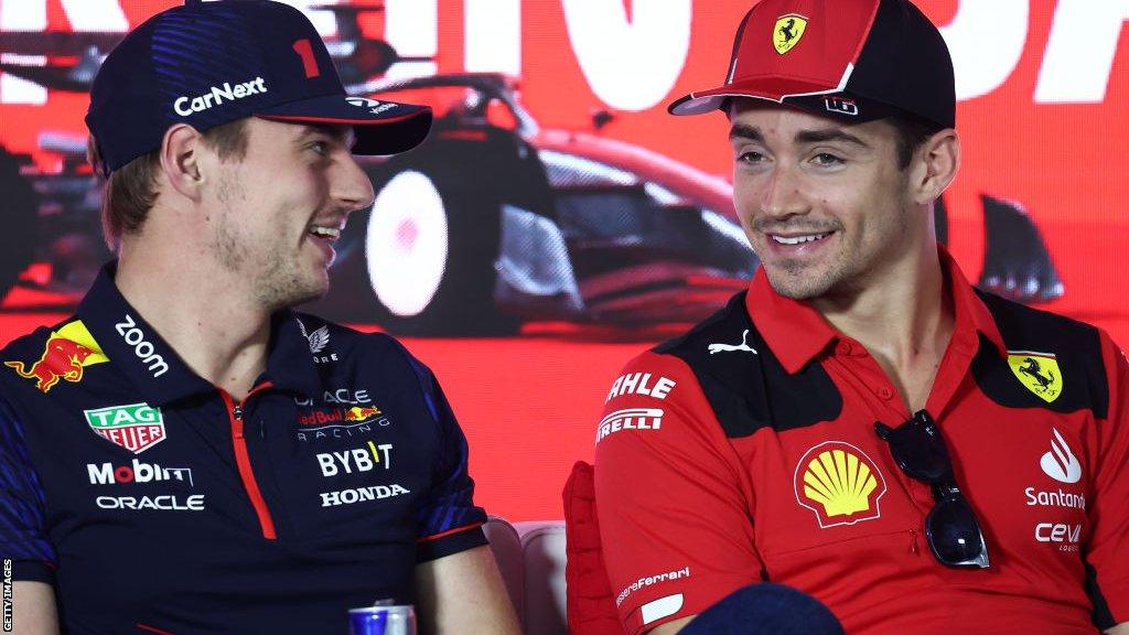 Max Verstappen and Charles Leclerc