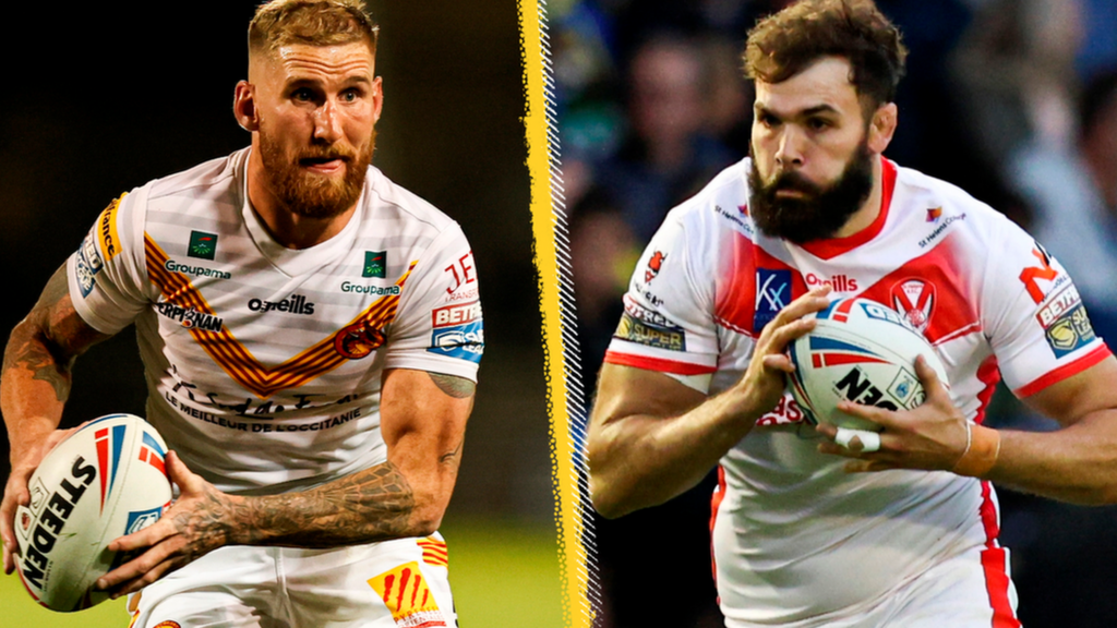 Catalans Sam Tomkins and St Helens' Alex Walmsley