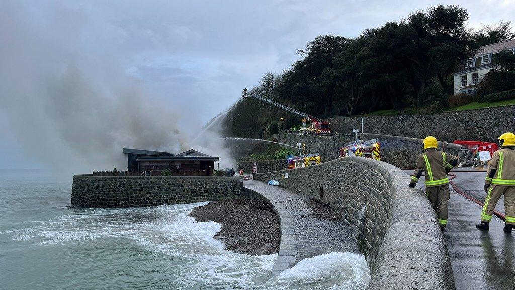 Firefighters on scene of Octopus restaurant fire