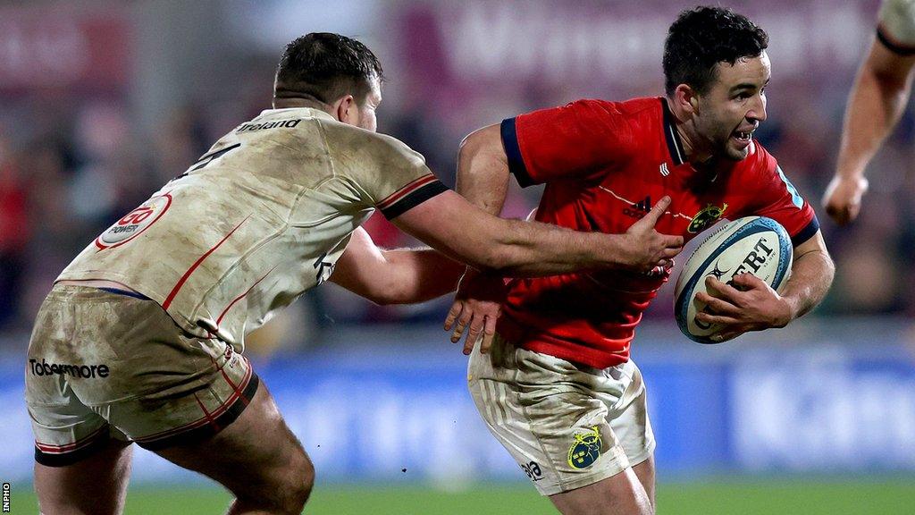 Ulster's Sean Reffell prepares to tackle Paddy Patterson at Kingspan Stadium on Sunday