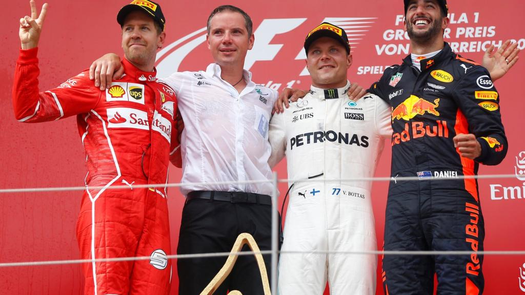 The podium in Austria