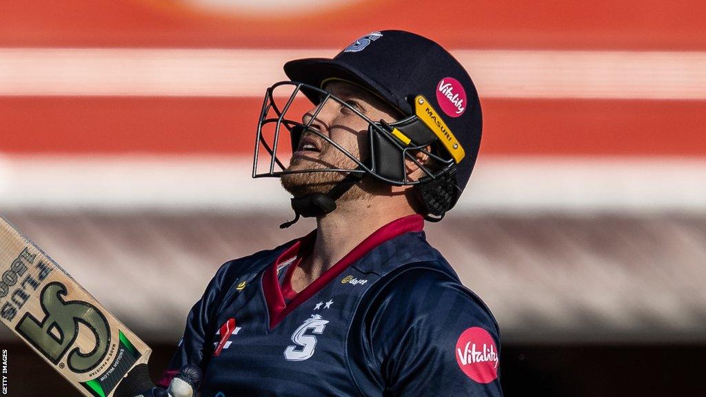 Josh Cobb playing cricket for Northamptonshire