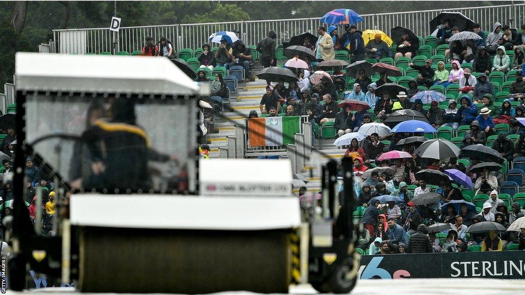 It was an afternoon for umbrellas at the Malahide ground in north Dublin