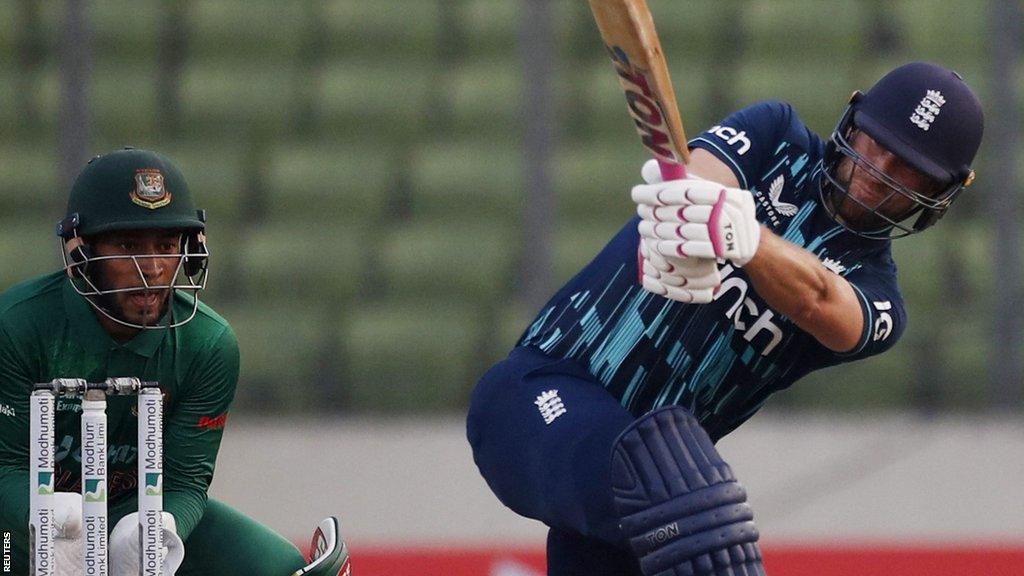 England's Dawid Malan bats in first ODI v Bangladesh in Mirpur