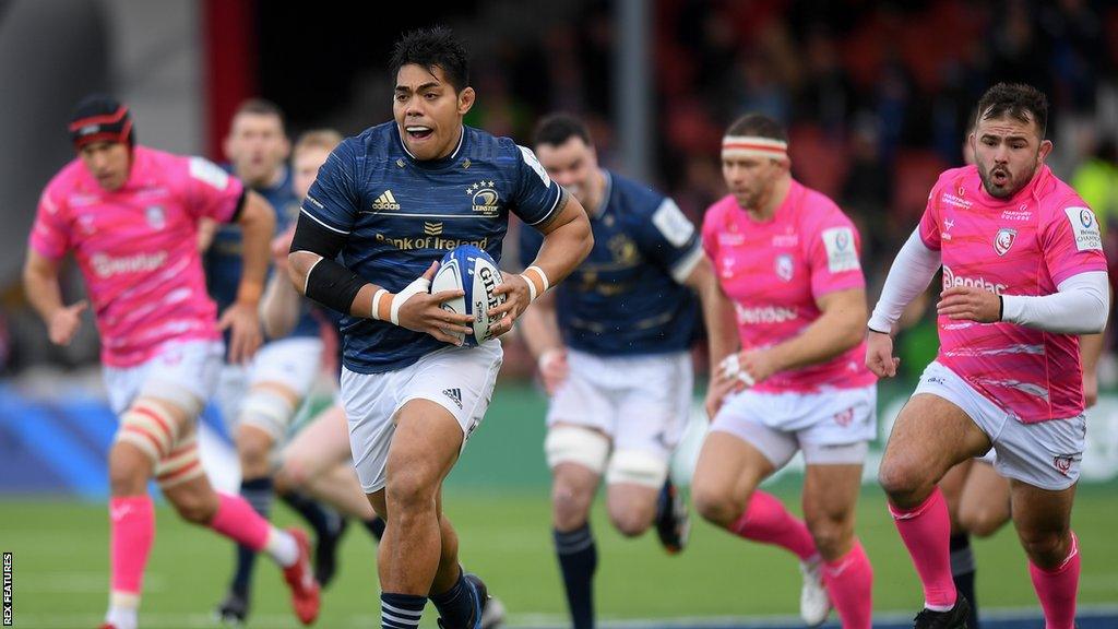 Michael Ala'alatoa of Leinster with the ball