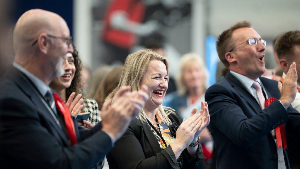 Labour candidates celebrating