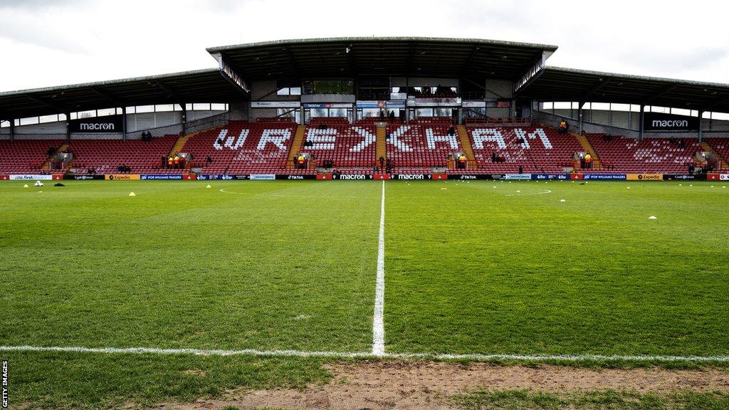 View of Wrexham's Stok Racecourse stadium