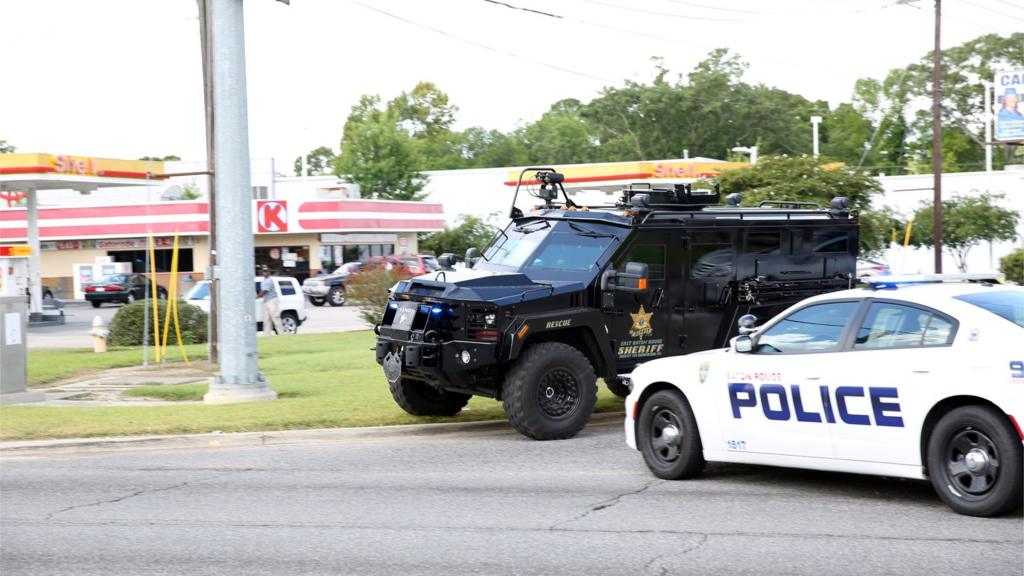 Police vehicles Baton Rouge 17 July 2016