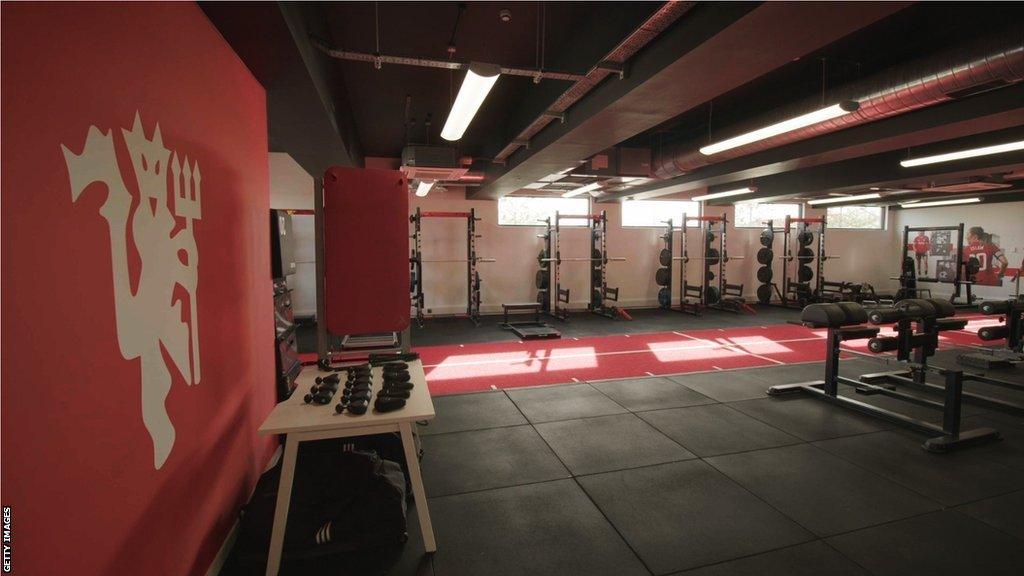 Manchester United women's gym at Carrington facility