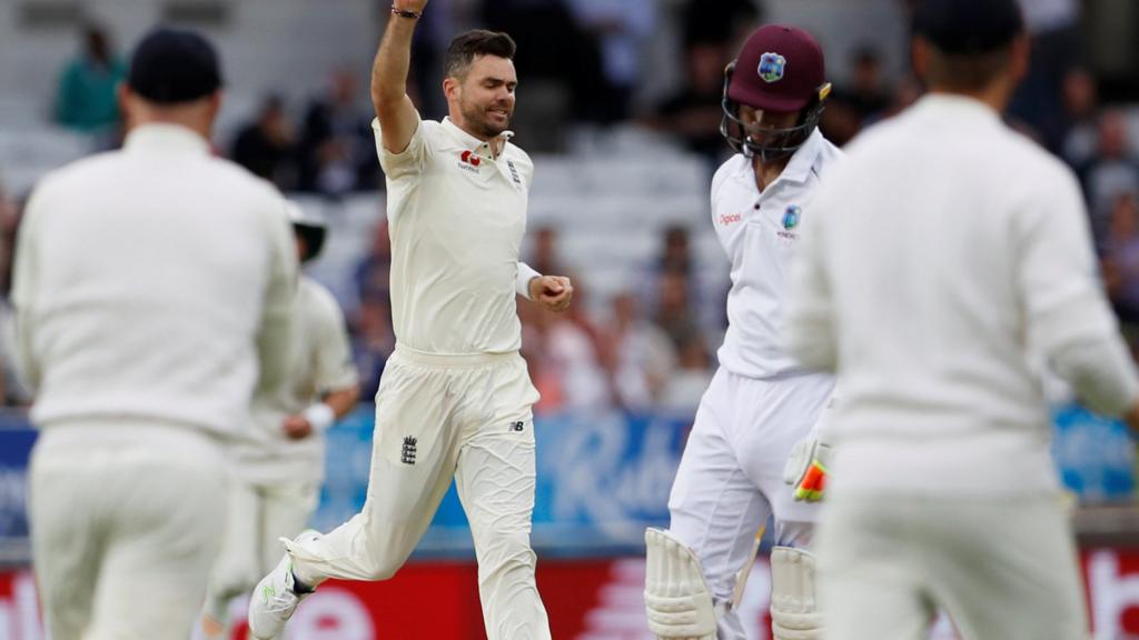 James Anderson celebrates