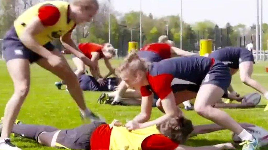 Team GB women's rugby sevens team in training