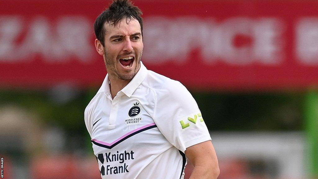 Toby Roland-Jones in action for Middlesex