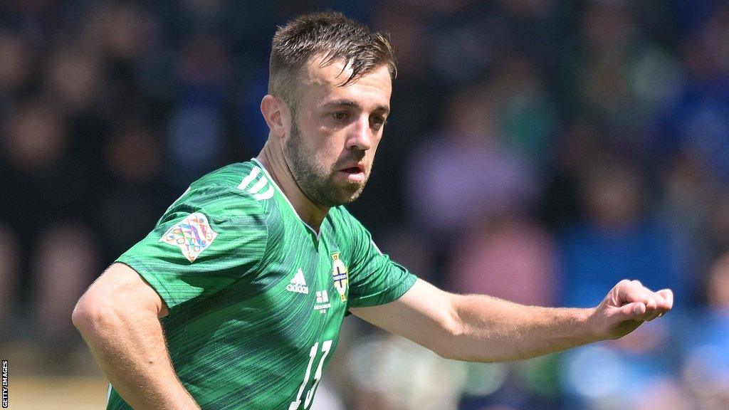 Conor McMenamin in action during his international debut against Cyprus in June