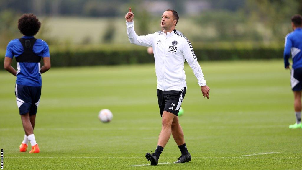 Chris Davies during training at Leicester