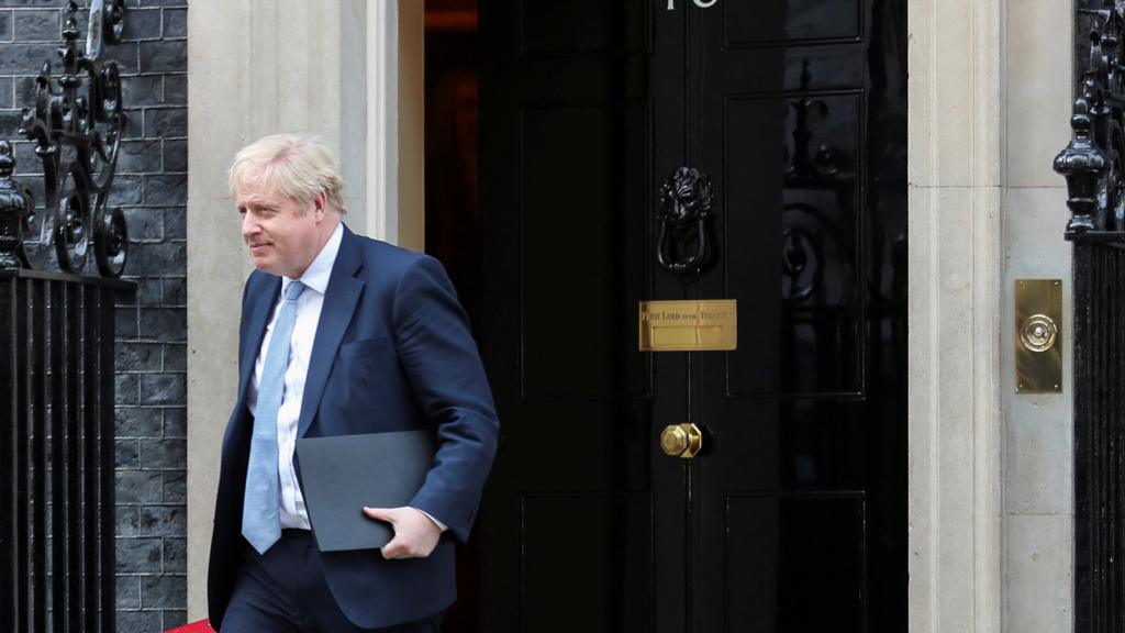 Boris Johnson outside 10 Downing Street in London on 31 January 2022