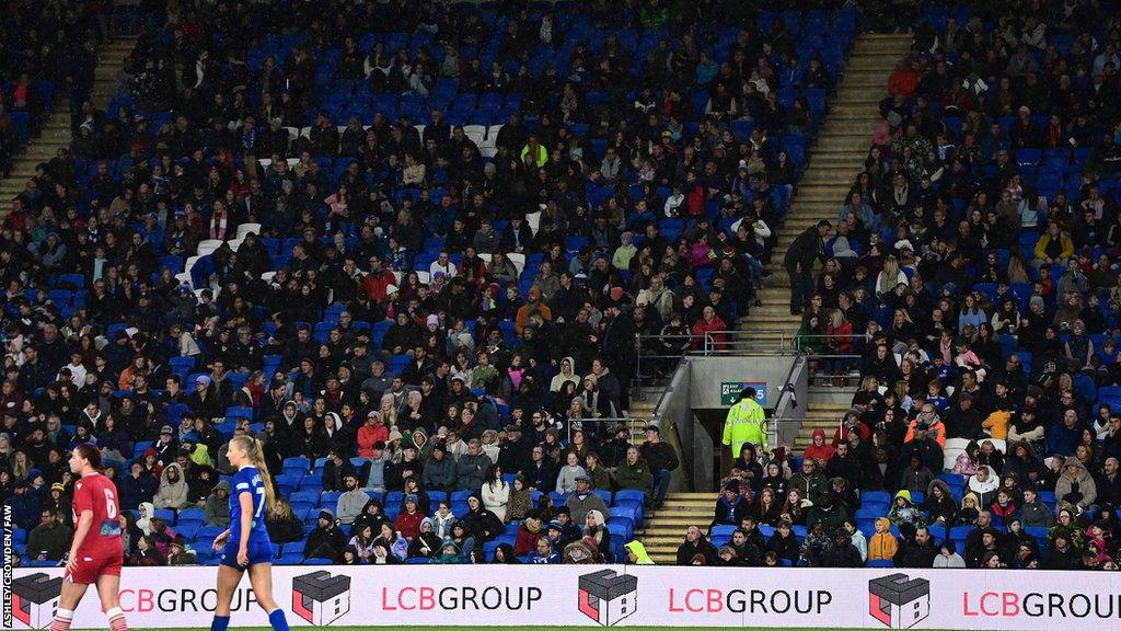 Cardiff City in action against Abergavenny at the Cardiff City Stadium