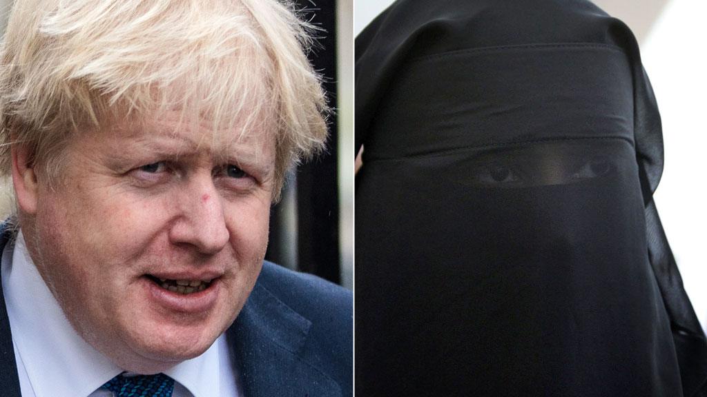 Boris Johnson and woman in burka