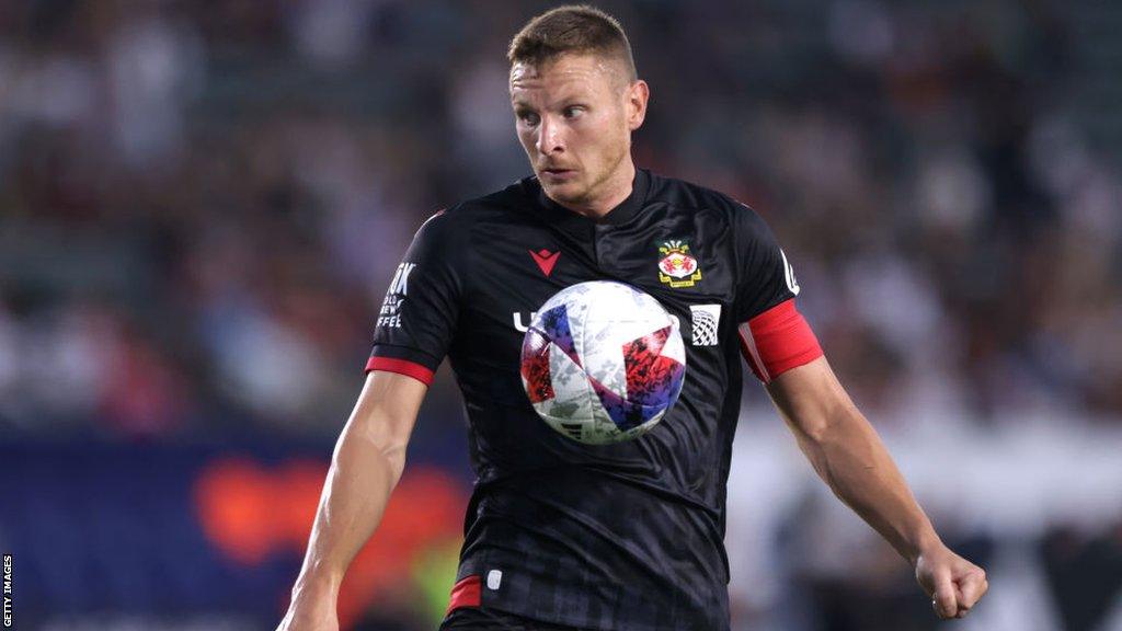 Paul Mullin in action for Wrexham in the United States