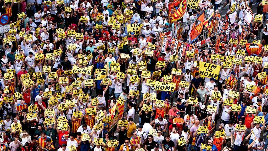 Valencia have previously protested against owner Peter Lim