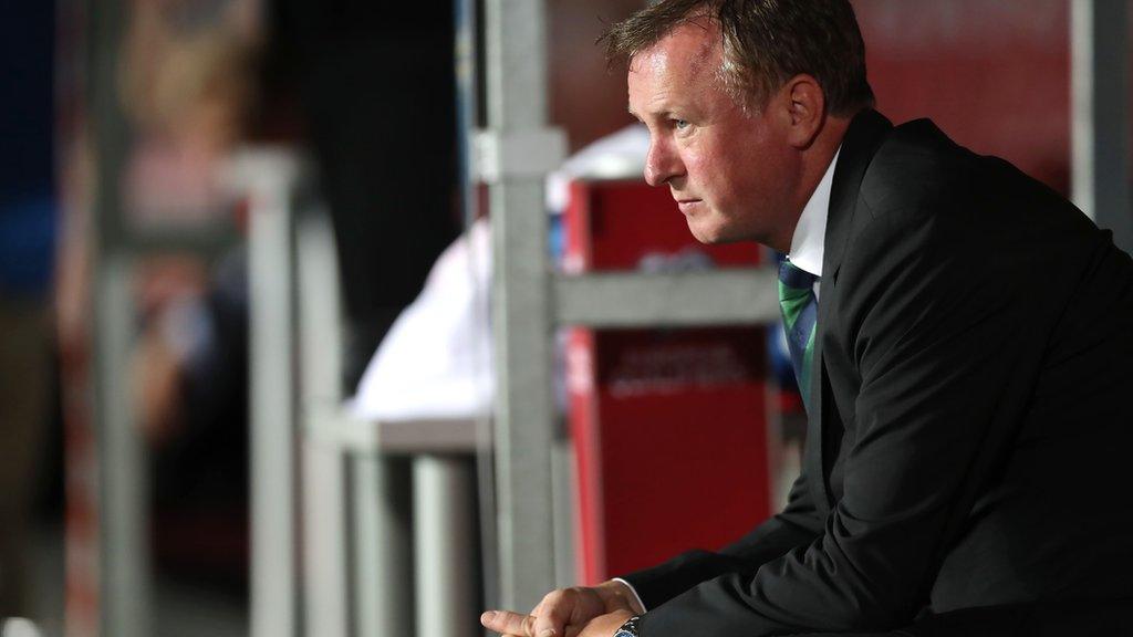 Northern Ireland manager Michael O'Neill watches his side get their World Cup qualifying campaign underway against the Czech Republic in Prague