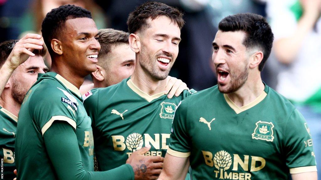 Morgan Whittaker (left) and Finn Azaz (right) celebrate a goal against Norwich City