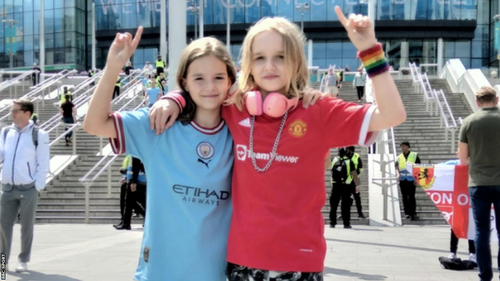 Twin sisters Talia (left) and Alexis were on opposing sides at Wembley