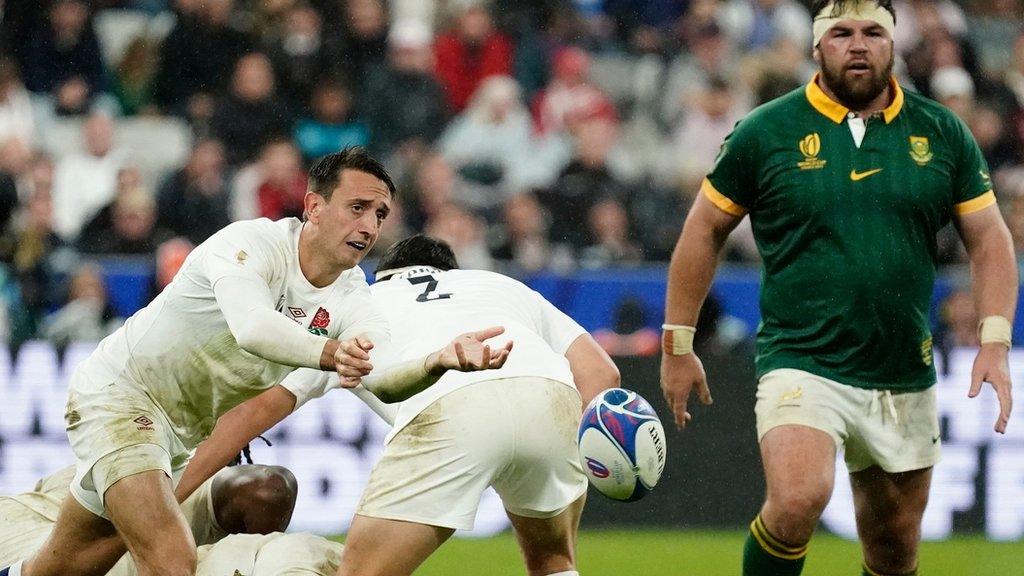 Alex Mitchell in action for England during the World Cup