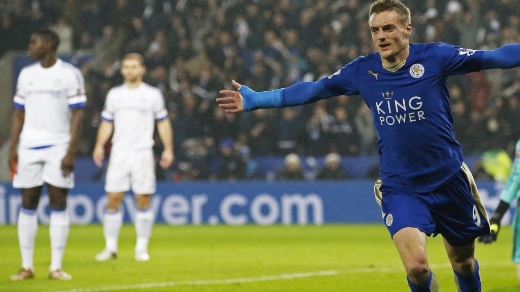 Jamie Vardy celebrates