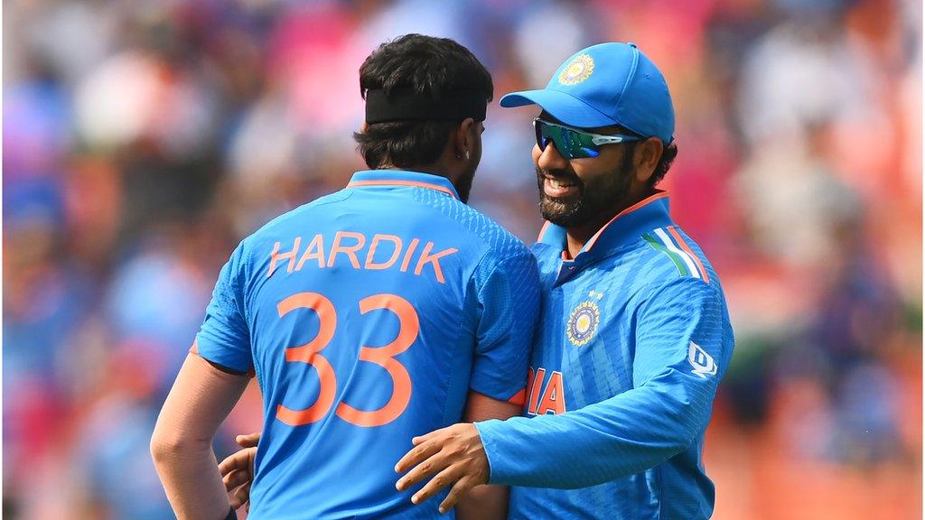 India all-rounder Hardik Pandya (left) will replace Rohit Sharma (right) as captain of the Mumbai Indians