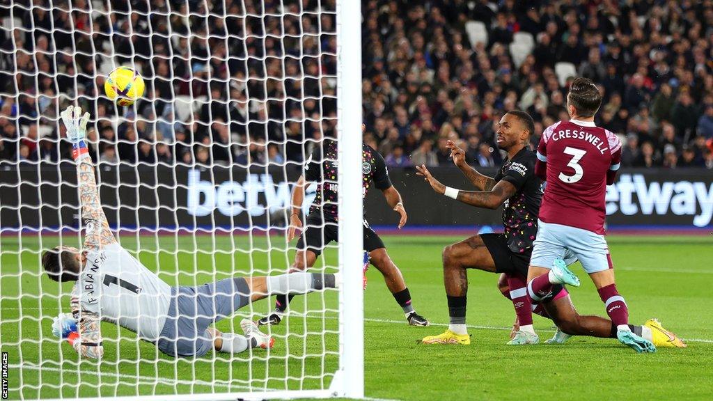 Ivan Toney scores the opening goal