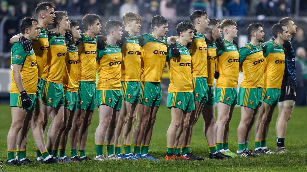 The Donegal starting side at MacCumhaill Park