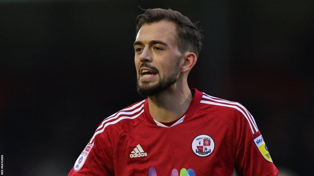 Jack Powell in action for Crawley Town