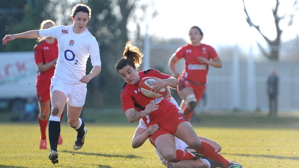 Wales Elen Evans against England in 2015