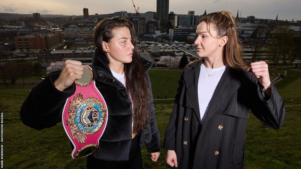 Sandy Ryan and Terri Harper pose for a media shoot in Sheffield