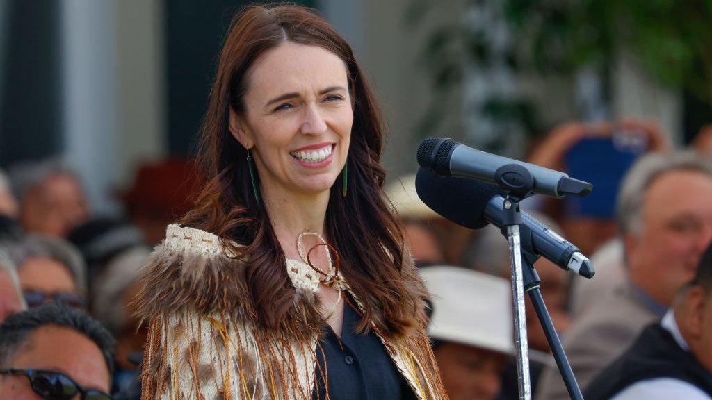 New Zealand Prime Minister Jacinda Ardern speaks during Rātana Celebrations on January 24, 2023 in Whanganui, New Zealand.