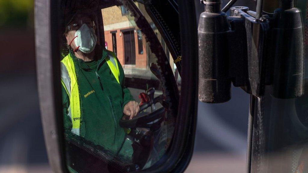 A street cleaner in Hackney, east London