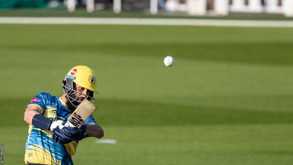 Moeen Ali in action for Birmingham Bears against Northamptonshire Steelbacks