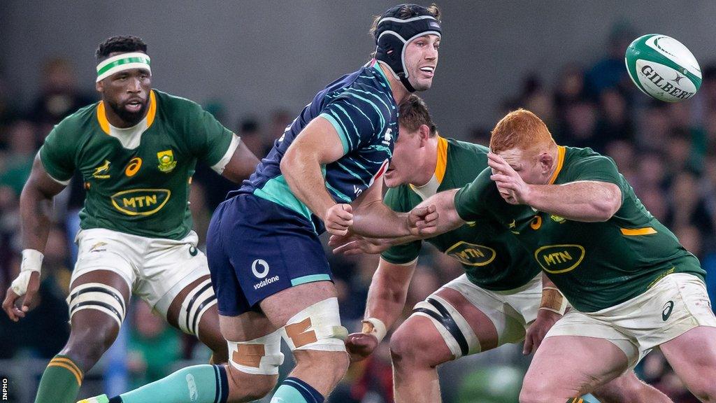 Caelan Doris in action against South Africa in Dublin last November