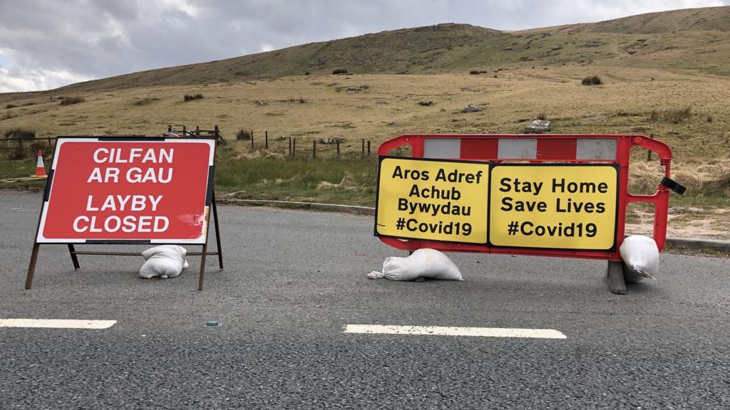 Layby closed near Storey Arms, Powys